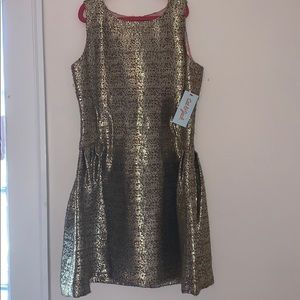 BRAND NEW gold dress!! Cat and Jack (girls 10/12)